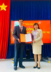 Giám đốc Sở GDĐT trao Quyết định bổ nhiệm ông Chu Quý Hợi giữ chức vụ Hiệu trưởng Trường Đạ Huoai
